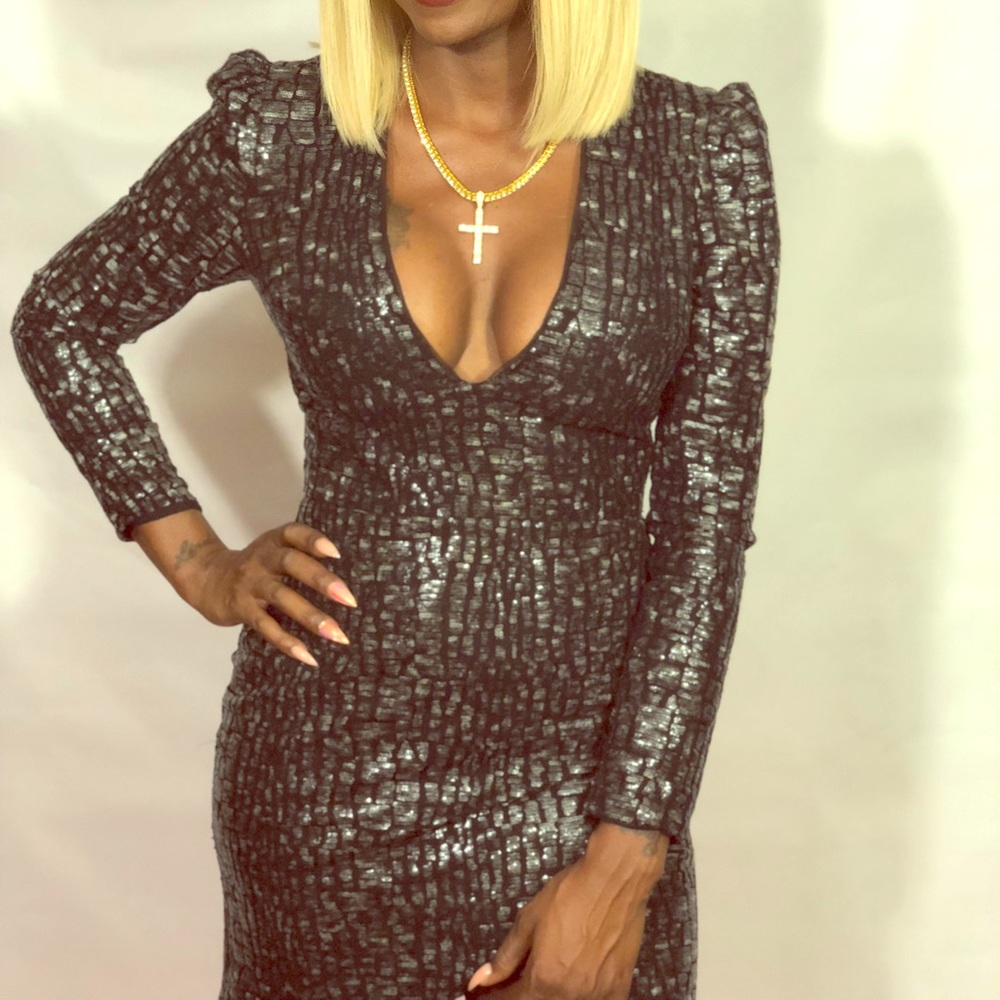 Black sequins dress